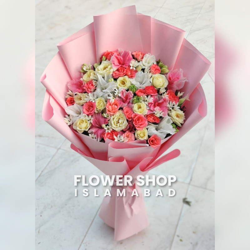 Pink & White Flower Bouquet