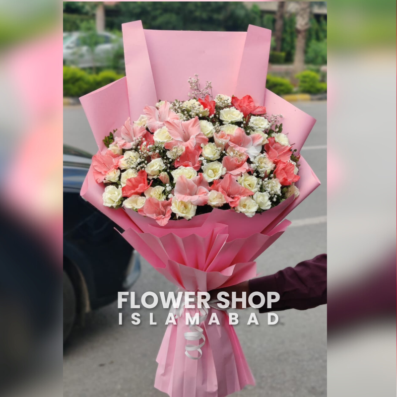 White & Pink Flower Bouquet